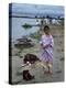 Tibetan Refugees on Beach at Misamari Camp-John Dominis-Premier Image Canvas