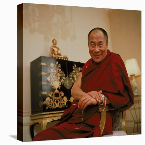 Tibetan Spiritual Leader in Exile Dalai Lama in Smiling Portrait-Ted Thai-Premier Image Canvas