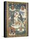 Tibetan Tanka Depicting Relaxed Buddhist Avalokitesvara-null-Stretched Canvas