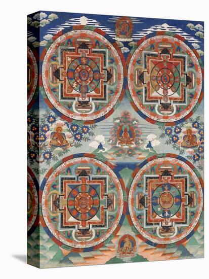 Tibetan Thangka with Four Mandalas-null-Premier Image Canvas