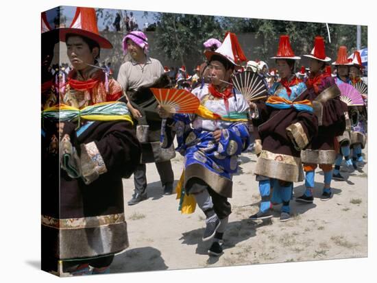 Tibetans Dressed for Religious Shaman's Ceremony, Tongren, Qinghai Province, China-Occidor Ltd-Premier Image Canvas