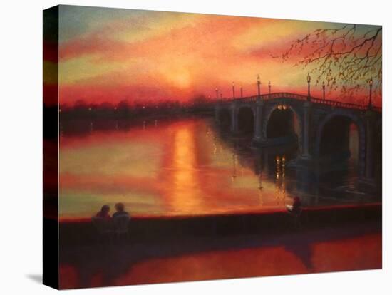 Tide Tables Richmond Bridge Sunset, 2022, (oil on canvas)-Lee Campbell-Premier Image Canvas