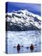 Tidewater Glaciers and Chugach Mountains Dwarf Kayakers In Barry Arm, Alaska, USA-Hugh Rose-Premier Image Canvas