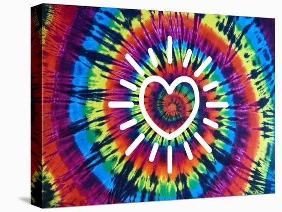 Tie Dye Rainbow Radiant Heart-Molly Kearns-Stretched Canvas