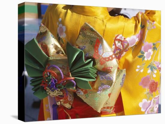 Tied Silk Sash (Obi), Kimono, Traditional Dress, Japan-null-Premier Image Canvas