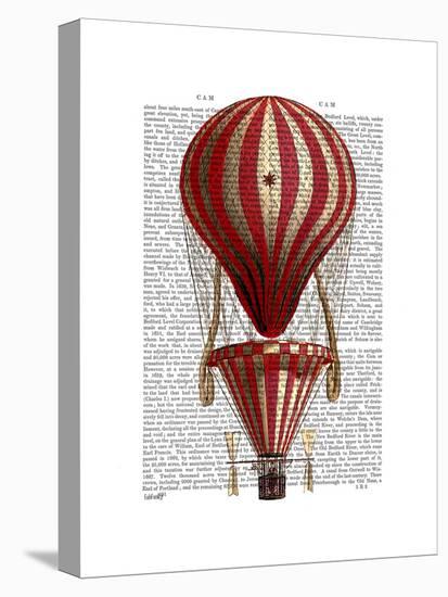 Tiered Hot Air Balloon Print Red-Fab Funky-Stretched Canvas