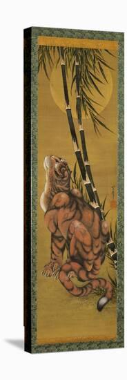 Tiger Among Bamboo with Full Moon-null-Premier Image Canvas