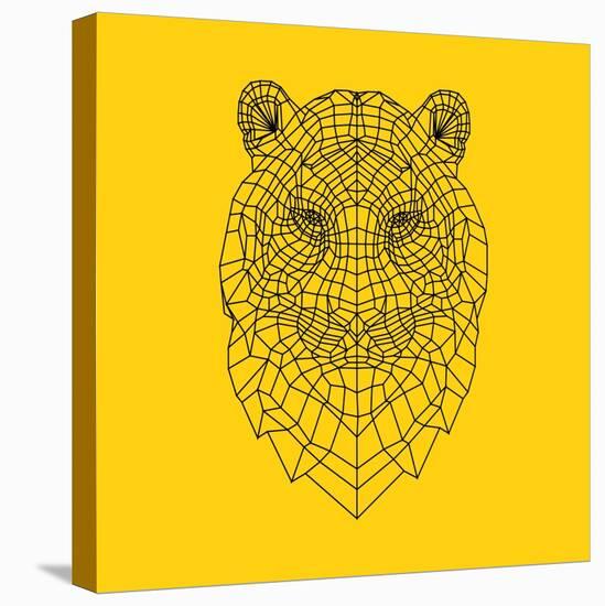 Tiger Head Yellow Mesh-NaxArt-Stretched Canvas