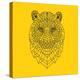 Tiger Head Yellow Mesh-NaxArt-Stretched Canvas