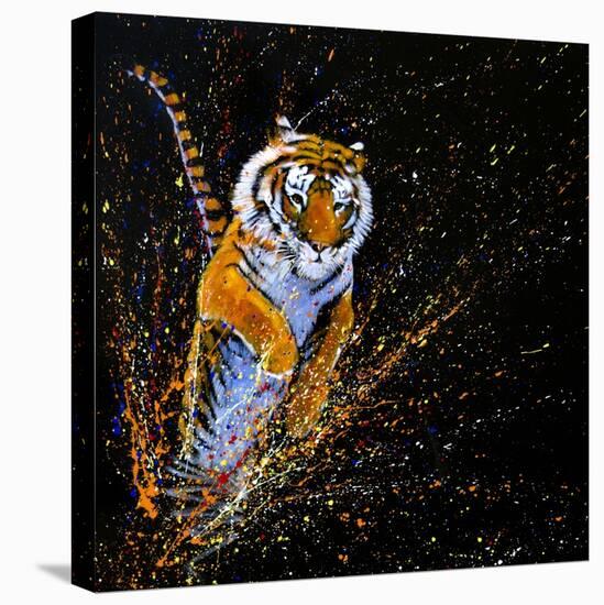 Tiger Leaping-null-Stretched Canvas