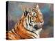 Tiger on crushed colors-David Stribbling-Stretched Canvas