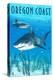 Tiger Shark - Oregon Coast-Lantern Press-Stretched Canvas