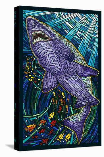 Tiger Shark Paper Mosaic-Lantern Press-Stretched Canvas