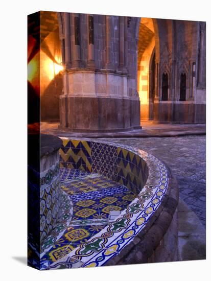 Tile and Columns in Early Morning of the Parroquia Church and the Jardin, San Miguel De Allende-Nancy Rotenberg-Premier Image Canvas