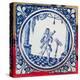 Tile Depicting a Bassoonist, 1706 (Faience)-French-Premier Image Canvas