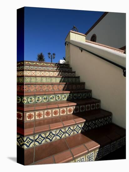 Tile Stairs in Shopping Center, Santa Barbara, California-Aaron McCoy-Premier Image Canvas