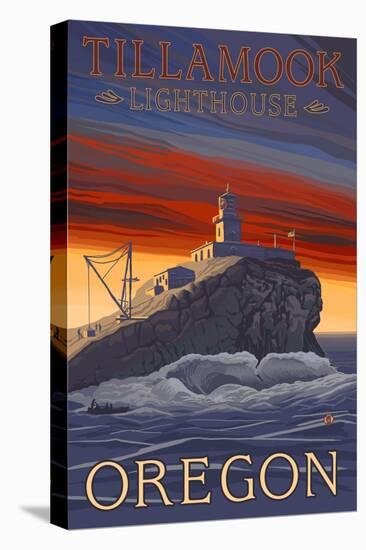 Tillamook Lighthouse, Oregon-Lantern Press-Stretched Canvas