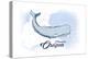 Tillamook, Oregon - Whale - Blue - Coastal Icon-Lantern Press-Stretched Canvas