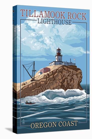 Tillamook Rock Lighthouse - Oregon Coast-Lantern Press-Stretched Canvas