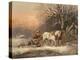 Timber Sledge in Winter, 19Th Century (Oil on Canvas)-German School-Premier Image Canvas