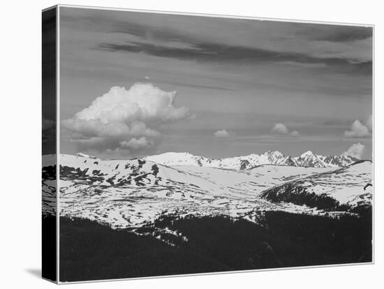 Timberline Dark Fgnd Light Snow Capped Mt Rocky Mountain NP. Never Summer Range, Colorado 1933-1942-Ansel Adams-Stretched Canvas