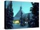 Timberline Lodge at Night in the Snow, Oregon Cascades, USA-Janis Miglavs-Premier Image Canvas