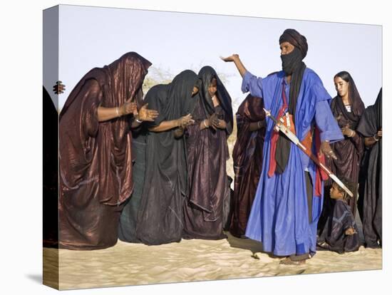 Timbuktu, A Group of Tuareg Men and Women Sing and Dance Near their Desert Home, Mali-Nigel Pavitt-Premier Image Canvas