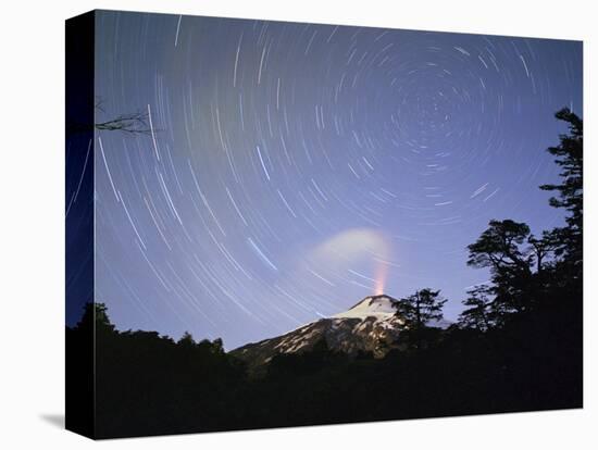 Time Exposure of Steam and Stars, Villarica Volcano, Chile, South America-Aaron McCoy-Premier Image Canvas