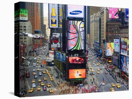 Times Square and Advertising Signs-José Fuste Raga-Stretched Canvas