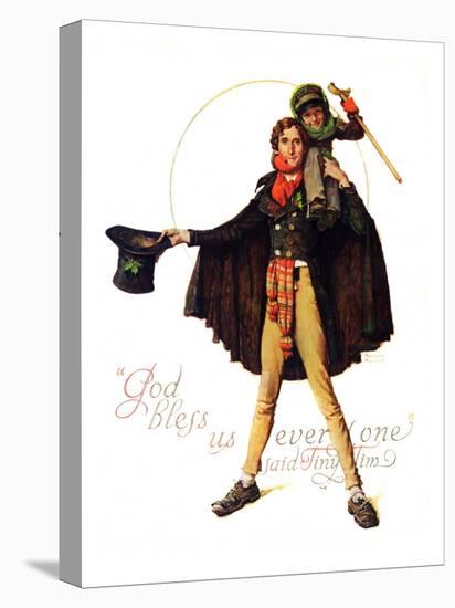 "Tiny Tim" or "God Bless Us Everyone", December 15,1934-Norman Rockwell-Premier Image Canvas