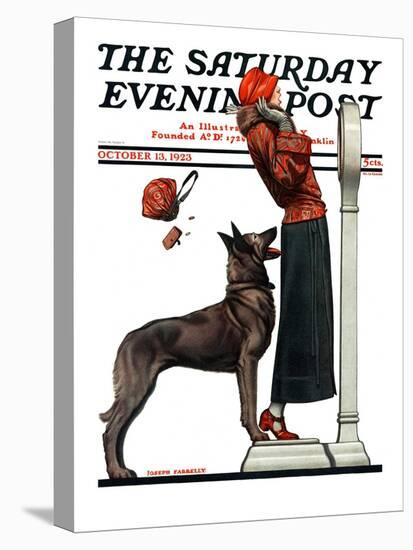 "Tipping the Scales," Saturday Evening Post Cover, October 13, 1923-Joseph Farrelly-Premier Image Canvas