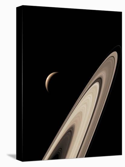 Titan's Lakes And Saturn's Rings-David Parker-Premier Image Canvas