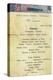 Titanic - 2nd Class Dinner Menu, 1912-null-Premier Image Canvas