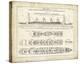 Titanic Blueprint Vintage I-The Vintage Collection-Stretched Canvas