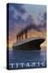 Titanic Scene - White Star Line-Lantern Press-Stretched Canvas
