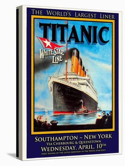 Titanic White Star Line Travel Poster 1-Jack Dow-Premier Image Canvas