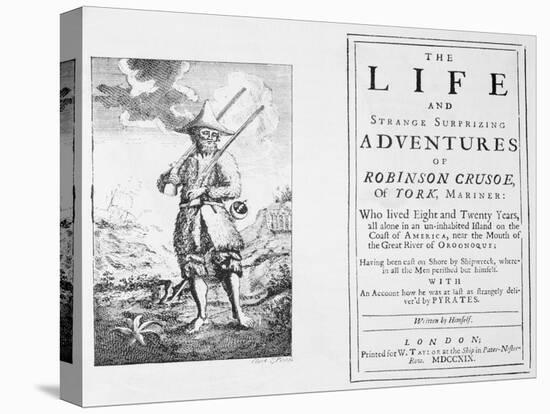 Title Page from Robinson Crusoe by Daniel Defoe-null-Premier Image Canvas
