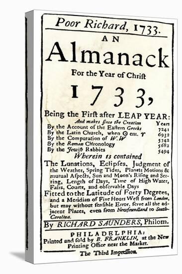 Title Page of Benjamin Franklin's Poor Richard's Almanack-null-Premier Image Canvas