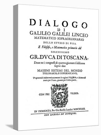 Title Page of Dialogo, by Galileo, 1632-null-Premier Image Canvas