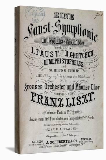 Title Page of Score for Faust Symphony-Franz Liszt-Premier Image Canvas