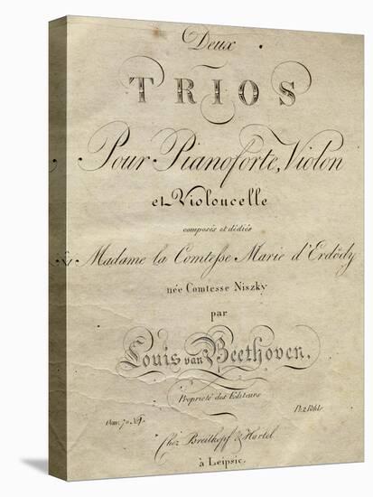 Title Page of Score for Set of Two Piano Trios, Written for Piano, Violin, and Cello, Opus 70-Ludwig Van Beethoven-Premier Image Canvas