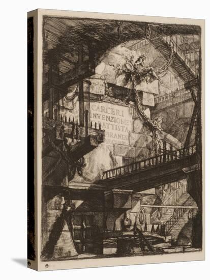 Title Plate, Plate I from Imaginary Prisons, C.1750 (Etching on Paper)-Giovanni Battista Piranesi-Premier Image Canvas