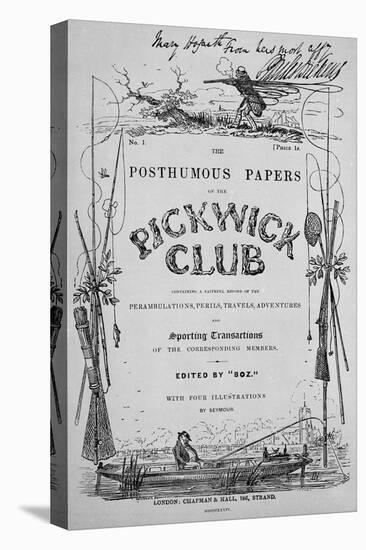 Titlepage for 'The Posthumous Papers of the Pickwick Club' by Charles Dickens, 1st Edition, 1836-Robert Seymour-Premier Image Canvas