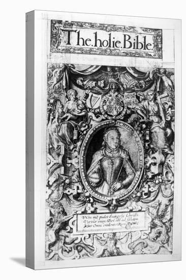 Titlepage of the Bishop's Bible, Pub. in 1568-English School-Premier Image Canvas