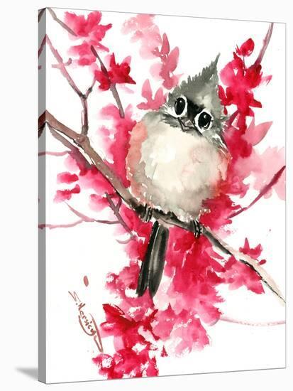 Titmouse And Spring Blossom Children Room 1 Stretched Canvas Print Suren Nersisyan Art Com