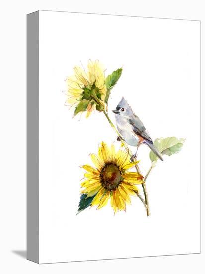 Titmouse with Sunflower, 2016-John Keeling-Premier Image Canvas