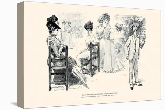 To Bachelors Who Wish To Avoid Competition-Charles Dana Gibson-Stretched Canvas