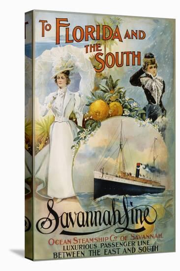 To Florida and the South - Savannah Line Poster-null-Premier Image Canvas