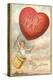 To My Valentine, Heart Balloon and Cupid-null-Stretched Canvas