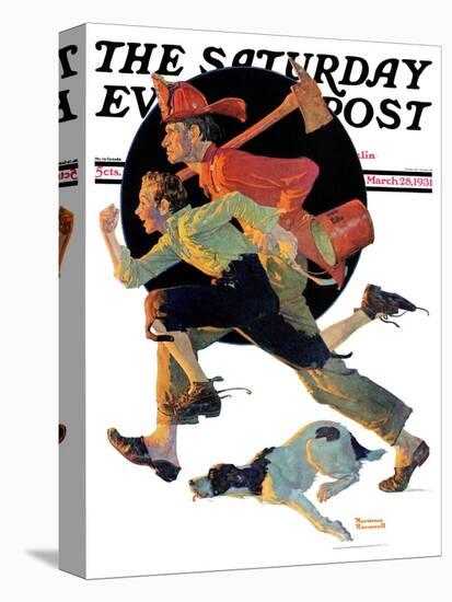 "To the Rescue" Saturday Evening Post Cover, March 28,1931-Norman Rockwell-Premier Image Canvas